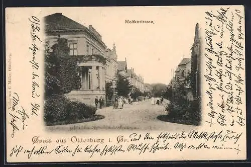 AK Oldenburg i. Gr., Blick in die Moltkestrasse