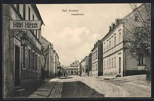 AK Bad Steben, Hauptstrasse mit Hotel Hirsch