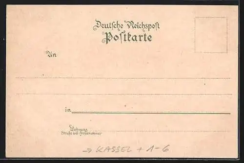 Lithographie Kassel-Wilhelmshöhe, Grosser Christoffel, Friedrich Wilhelm I. Weiland Kurfürst von Hessen-Darmstadt