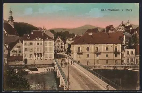 AK Gernsbach a. Murg, Brücke über die Murg