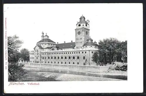 AK München, Blick zum Volksbad