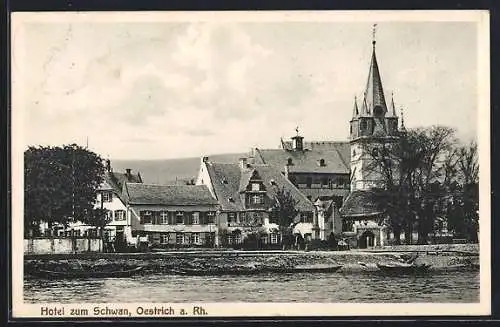 AK Oestrich a. Rh., Hotel Zum Schwan