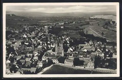 AK Geisenheim a. Rh., Totalansicht vom Flugzeug aus