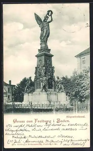 AK Freiburg / Breisgau, Ansicht vom Siegesdenkmal