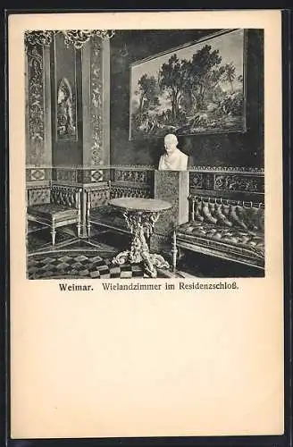 AK Weimar / Thüringen, Wielandzimmer im Residenzschloss