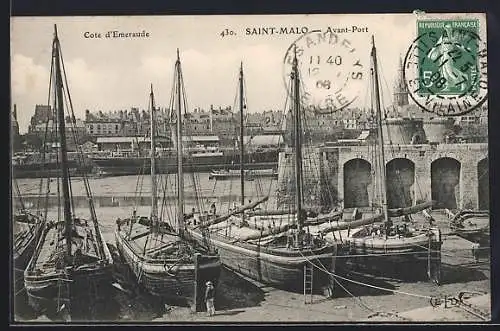 AK Saint-Malo, Avant Port, Hafen