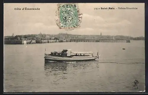 AK Saint-Malo, Vedette Dinardaise, Hafen