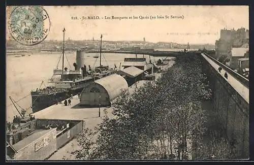 AK Saint-Malo, Les Remparts et les Quais, Hafen