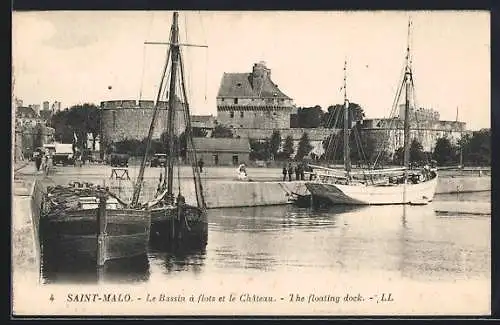 AK Saint-Malo, Le Bassin à flots et le Chateau, Hafen