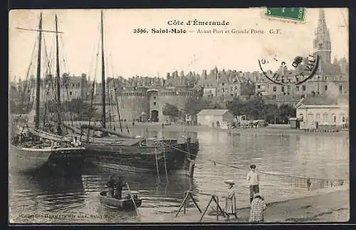 AK Saint-Malo, Avant-Port et Grande Porte, Hafen