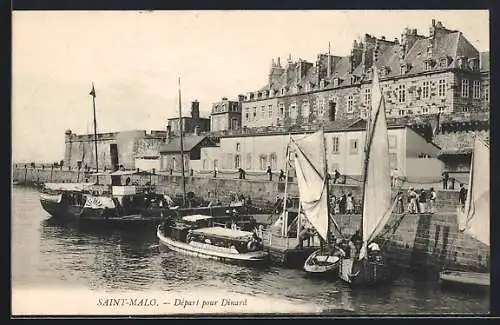 AK Saint-Malo, Dèpart pour Dinard, Hafen