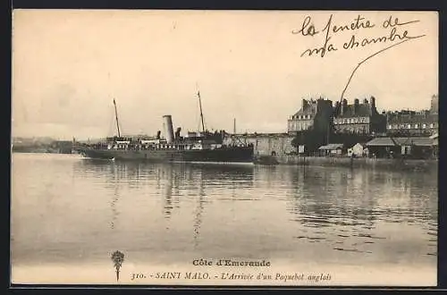 AK Saint-Malo, L`Arrivèe d`un Paquebot anglais, Hafen