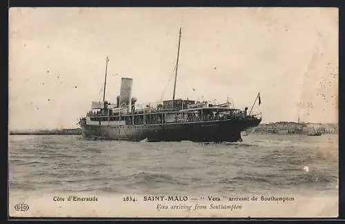 AK Saint-Malo, Vera arrivant de Southampton, Hafen