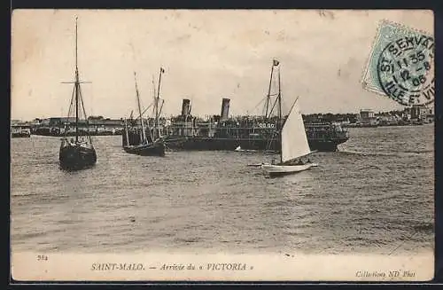 AK Saint-Malo, Arrivèe du Victoria, Hafen