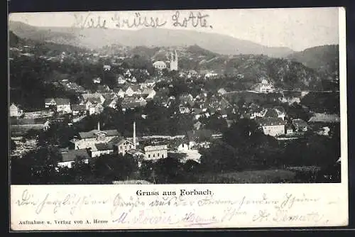 AK Forbach i. Murgtal, Panorama mit Kirche