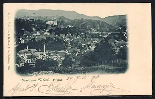 AK Forbach i. Murgtal, Panorama mit Kirche