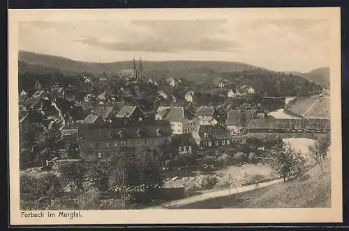 AK Forbach im Murgtal, Panorama mit Kirche