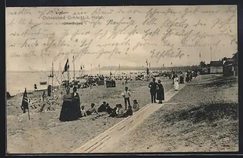 AK Grömitz i. Holst., Ostseebad, Strandpartie