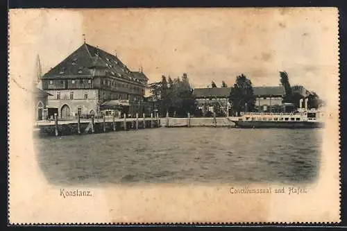 AK Konstanz, Conciliumssaal und Hafen