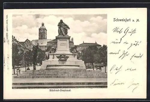 AK Schweinfurt a. M., Rückert-Denkmal