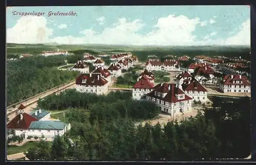 AK Grafenwöhr, Truppenlager aus der Vogelschau