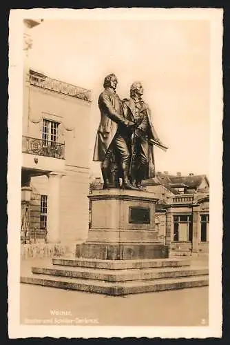 AK Weimar / Thüringen, Goethe- und Schillerdenkmal