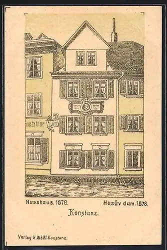 Künstler-AK Konstanz, Husshaus 1878