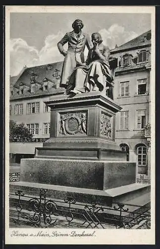 AK Hanau a. Main, Grimm-Denkmal