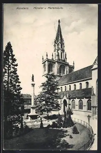 AK Konstanz, Münster und Mariensäule