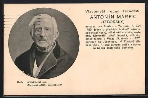 AK Der tschechische Schriftsteller Antonin Marek