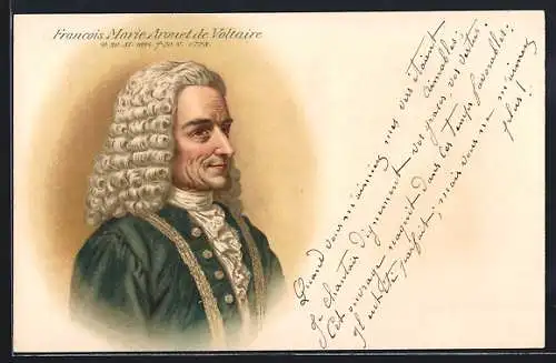 Lithographie Francois Marie Arouet de Voltaire, Französischer Schriftsteller