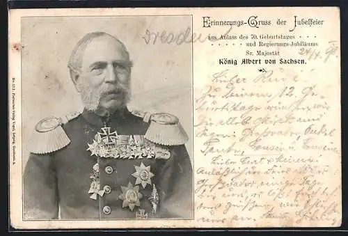 AK König Albert von Sachsen in Uniform