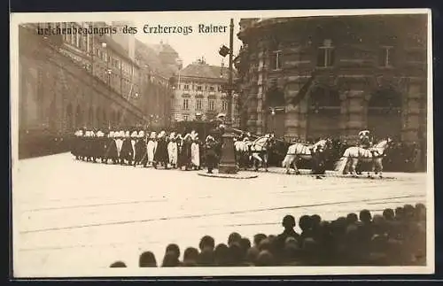 AK Begräbniszug für Erzherzog Rainer von Österreich