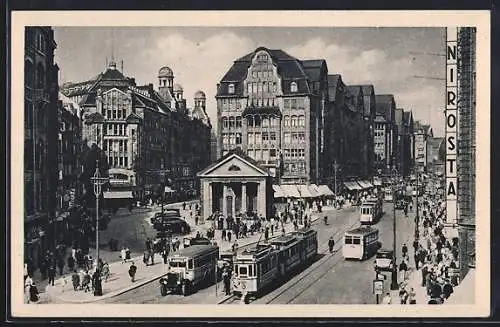 AK Hamburg, Mönckebergstrasse m. Strassenbahn