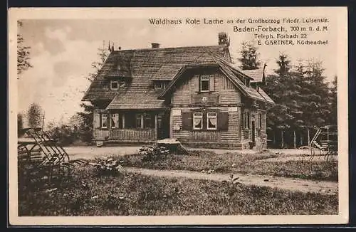 AK Baden-Forbach, Gasthaus Rote Lache an der Grossherzog Friedr. Luisenstrasse