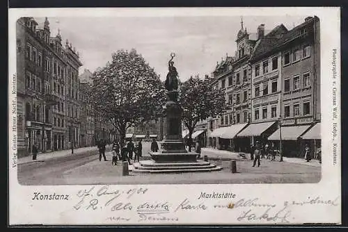 AK Konstanz, Marktstätte mit Denkmal