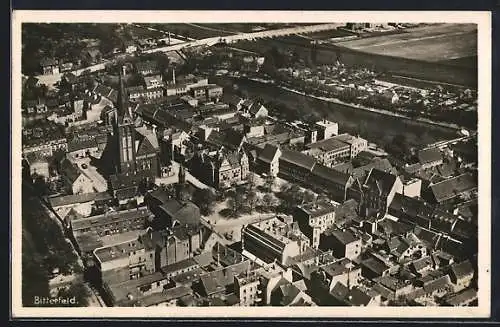 AK Bitterfeld, Teilansicht vom Flugzeug aus