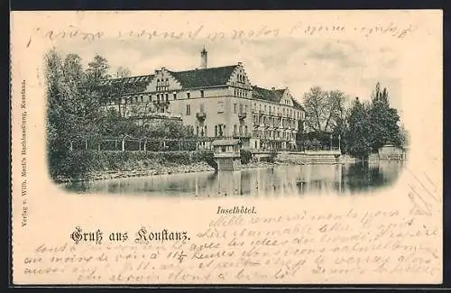 AK Konstanz, Insel-Hotel, Ansicht vom Wasser