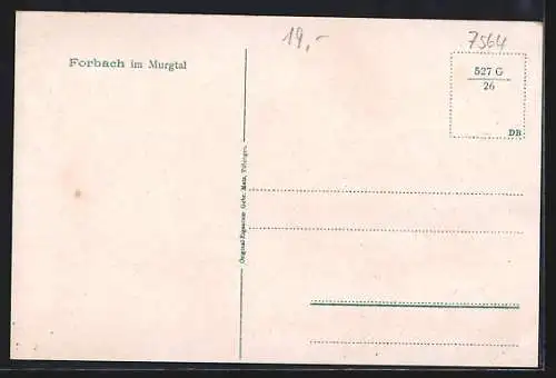 AK Forbach /Murgtal, Teilansicht mit Brücke und Wehr