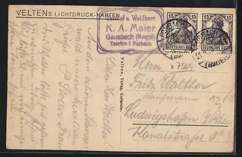 AK Forbach /Murgtal, Ortsansicht mit Murgbrücke aus der Vogelschau