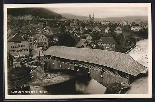 AK Forbach i. Murgtal, Teilansicht mit Brücke