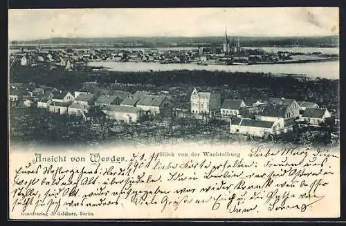 AK Werder / Havel, Blick von der Wachtelburg auf den Ort