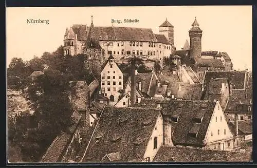 AK Nürnberg, Teilansicht mit Burg, Südseite