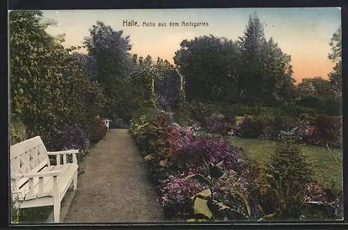 AK Halle a. S., Motiv aus dem Amtsgarten