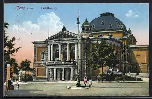 AK Halle / Saale, Ansicht vom Stadttheater