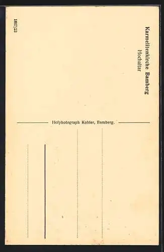 AK Bamberg, Hochaltar in der Karmelitenkirche