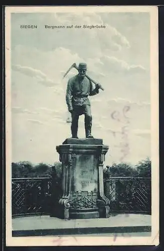 AK Siegen, Bergmann auf der Siegbrücke