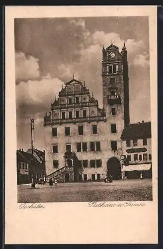 AK Oschatz, Rathaus und Turm