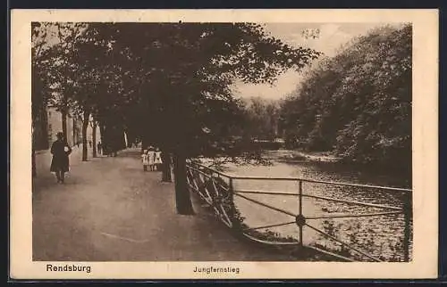 AK Rendsburg, Jungfernstieg mit Wasserblick