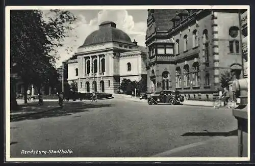 AK Rendsburg, Teilansicht mit der Stadthalle